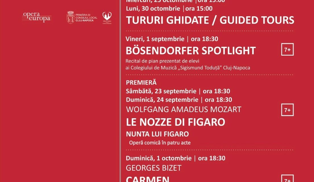 „Nunta lui Figaro”, de W.A. Mozart – Premiera noii stagiuni 2023-2024, la Opera Națională Română Cluj-Napcoa!