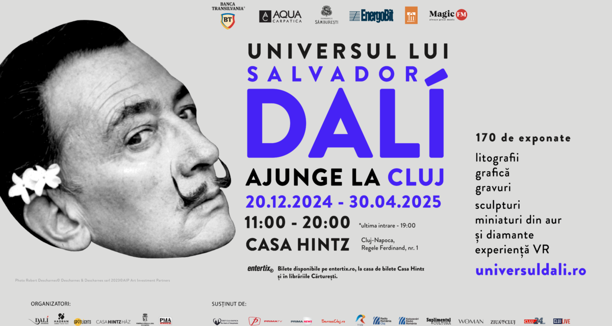 După ce a fascinat peste 100.000 de vizitatori în București, expoziția fenomen „Universul lui Salvador Dalí” vine în inima Transilvaniei, la Cluj-Napoca