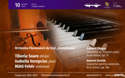 La început de an, tineri soliști pe scena Filarmonicii clujene: pianista Isabella Voropciuc și violoncelistul Máté Fehér