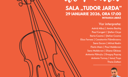Concert de vioară susținut de cursanții Școlii Populare de Arte „Tudor Jarda”, prezentat de Ionuț Daniel Istrate